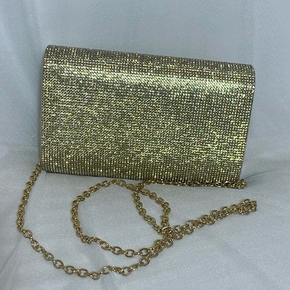 Brand New Jessica McClintock Gold super shiney jeweled purse/bag - Picture 8 of 10